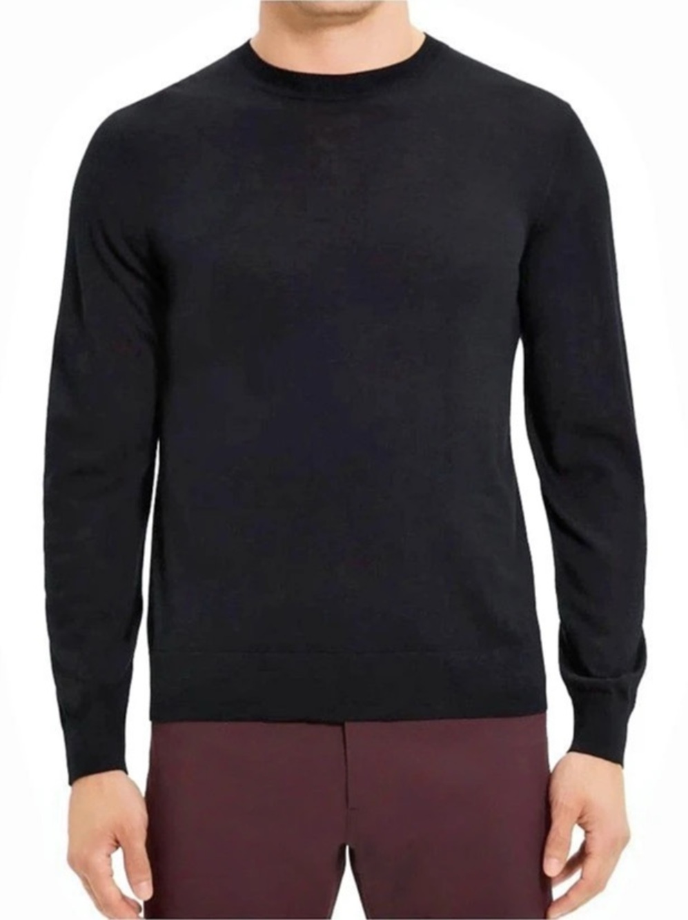 Theory Men's Black wool Crewneck Sweater